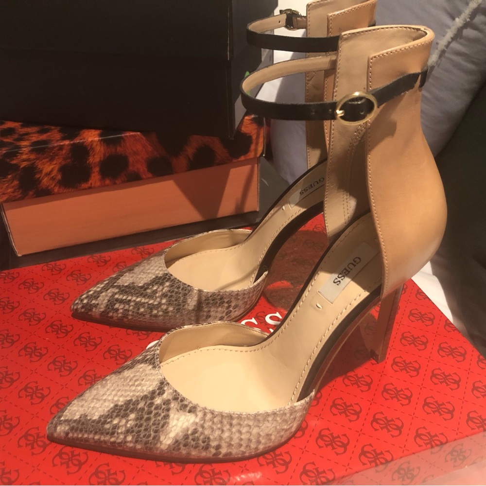 Natural Multi Leather Heel